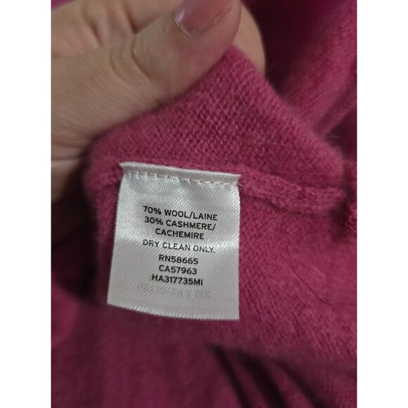 Halogen Women Pink Cashmere Wool Blend Sweater Size Small Soft Cozy Winter Fuzzy - Picture 6 of 9